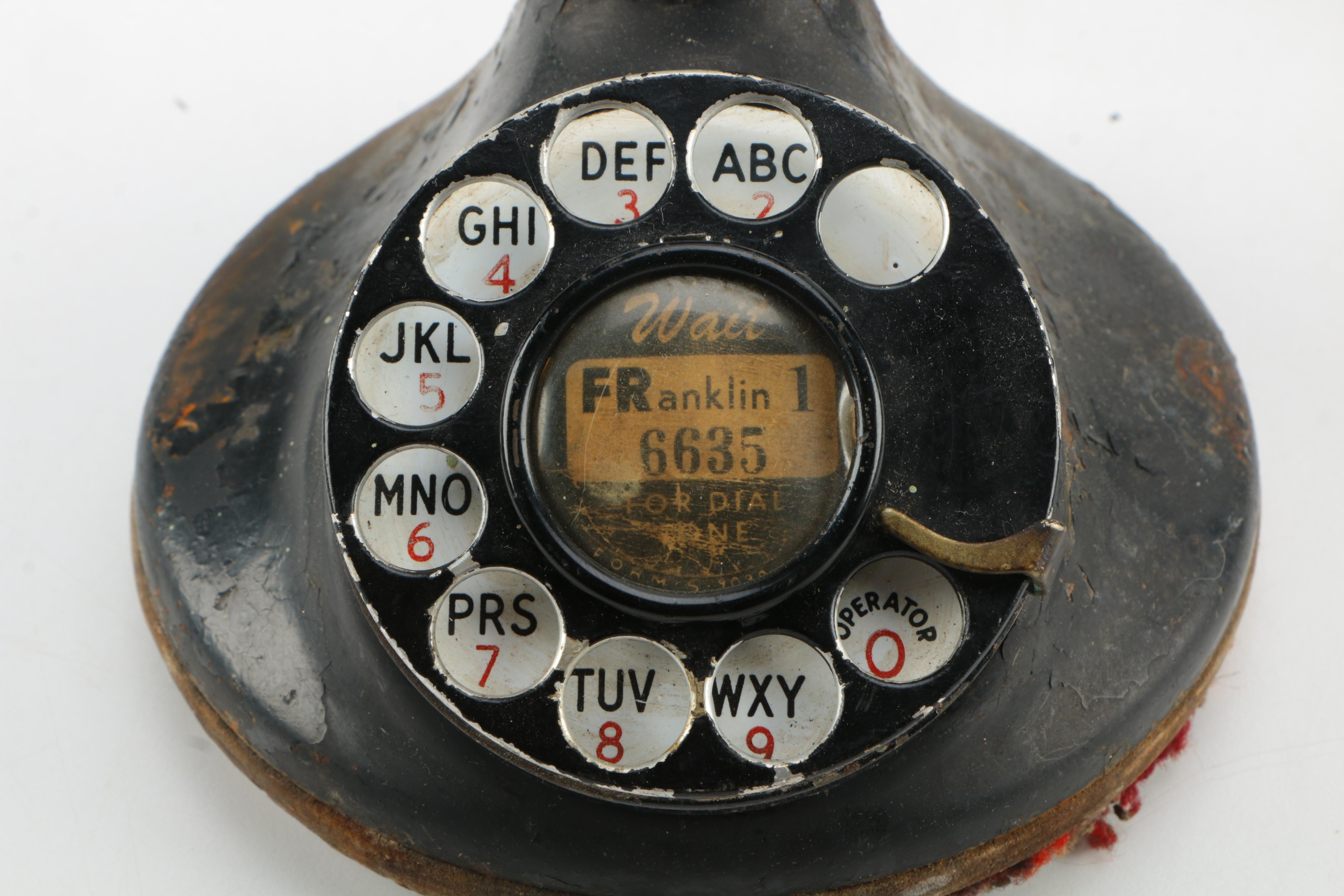 Late 1930s Western Electric F1 Black Rotary Desk Telephone