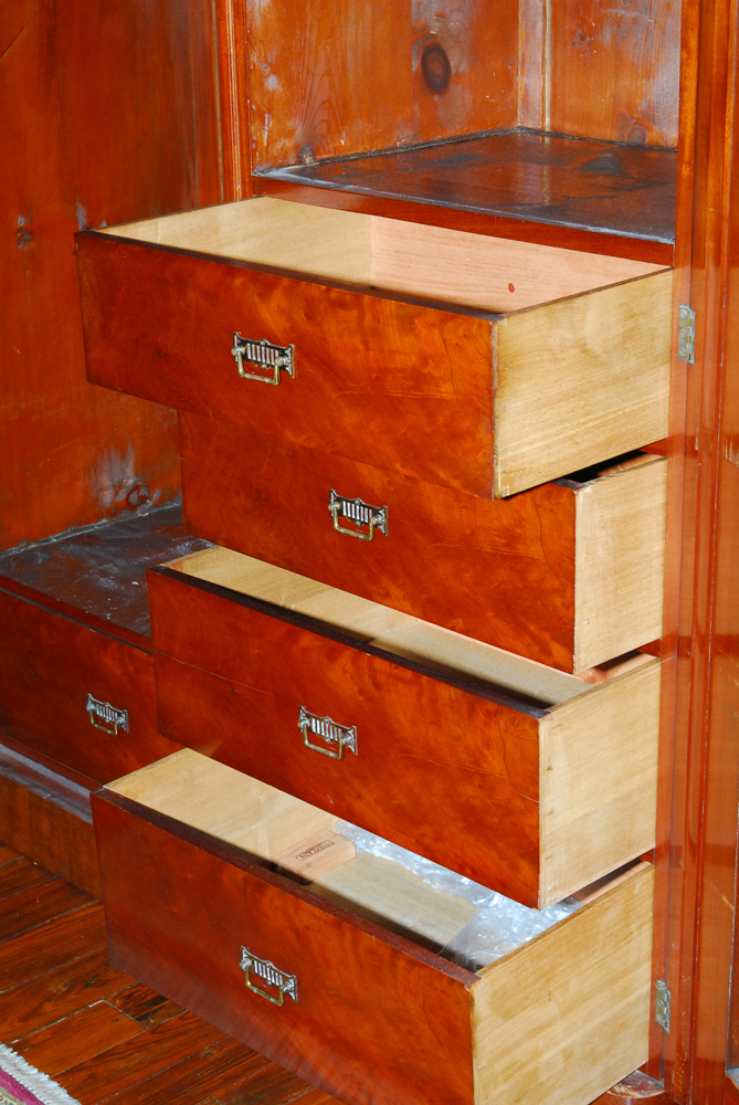 19th Century English Mahogany Wardrobe With Fitted Interior