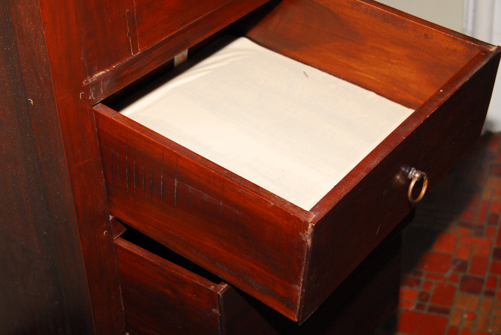 Tall Mahogany Cabinet with Drawers