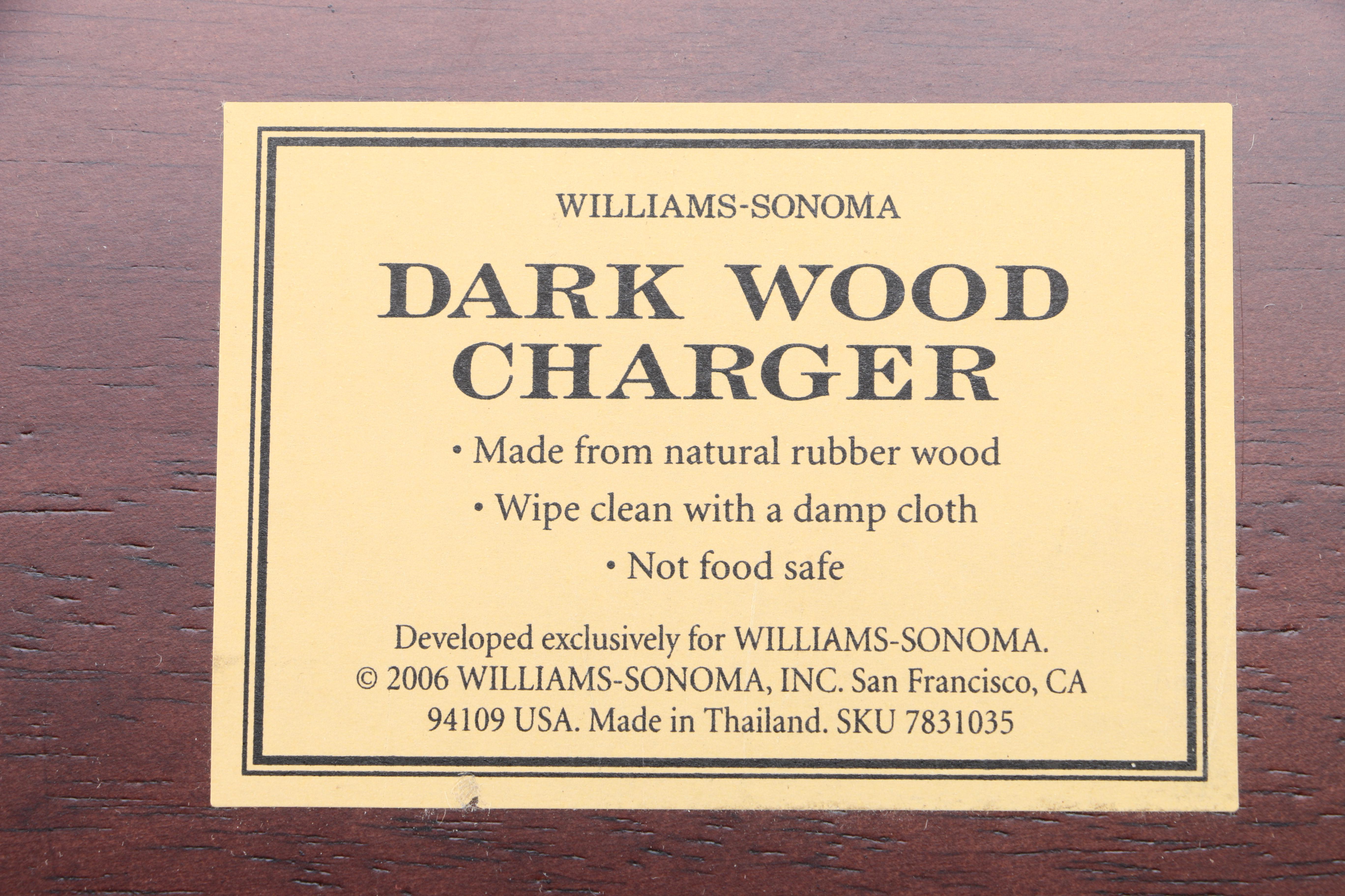 Williams-Sonoma Wooden Chargers
