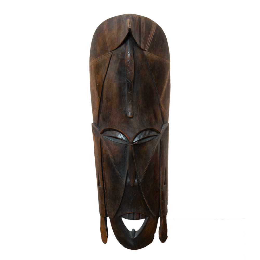 Large Kenyan Hardwood Hand Carved Wall Mask