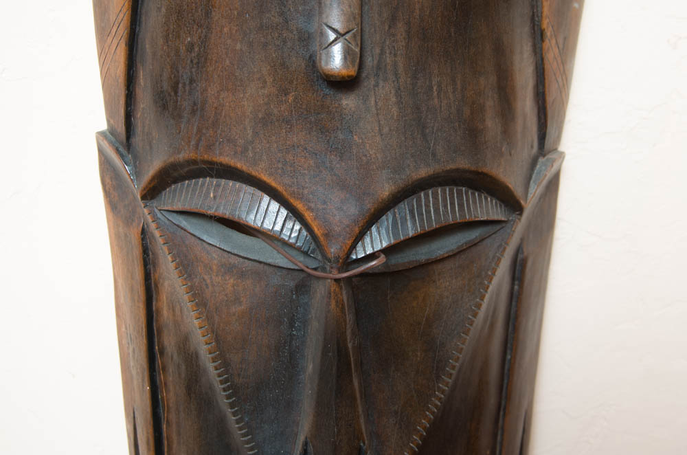 Large Kenyan Hardwood Hand Carved Wall Mask