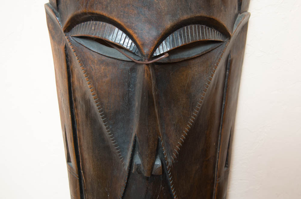 Large Kenyan Hardwood Hand Carved Wall Mask