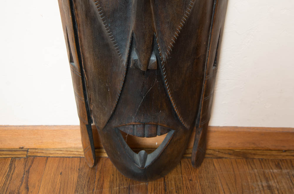 Large Kenyan Hardwood Hand Carved Wall Mask