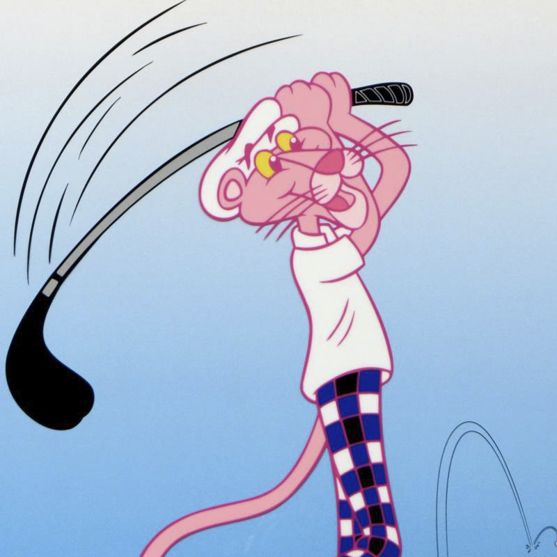 Limited Edition Sericel "Pink Panther Golfing"