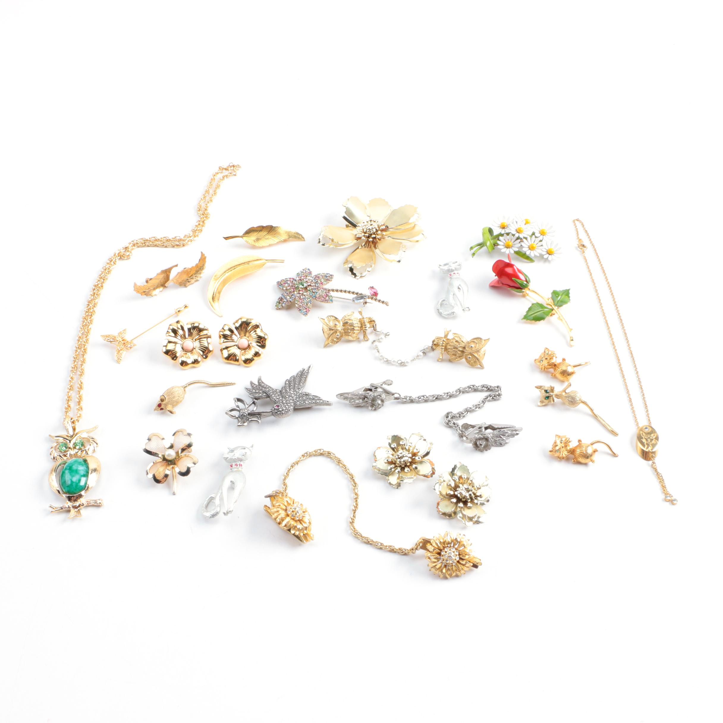 Vintage Animal and Flower Inspired Jewelry