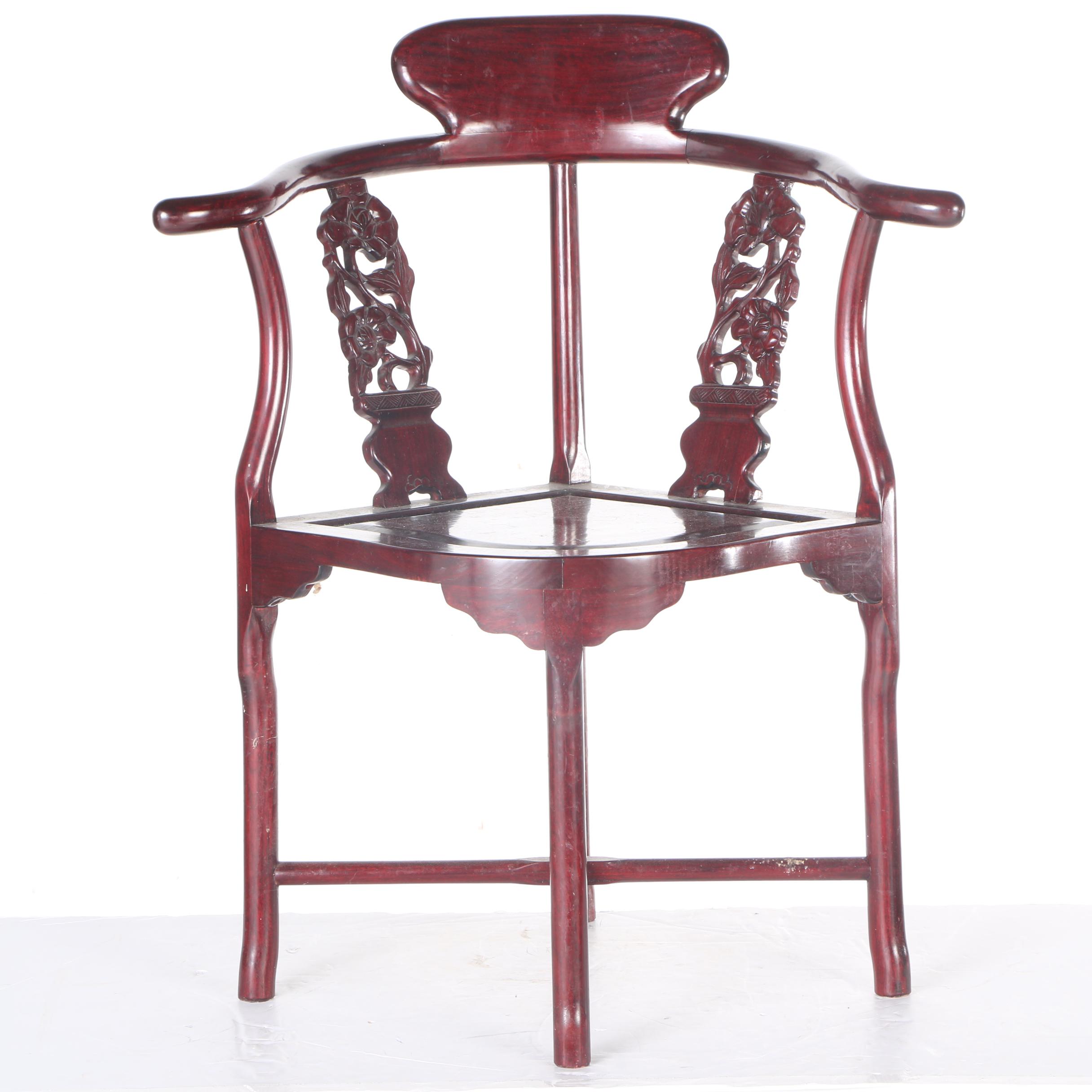 Rosewood Chinese Style Corner Chair