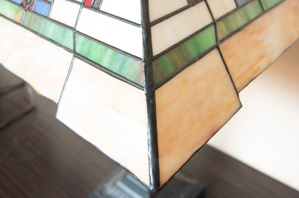 Mission Style Stained Glass Table Lamp