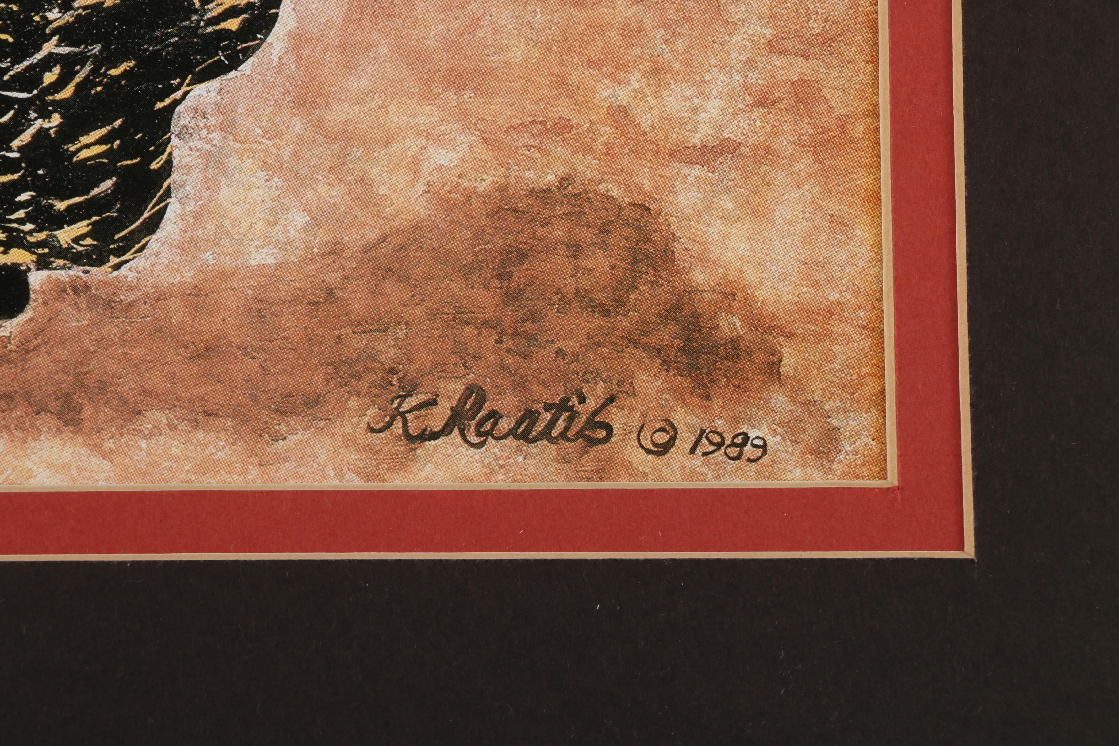 K. Raatib Offset Lithograph of Three Women Dancing