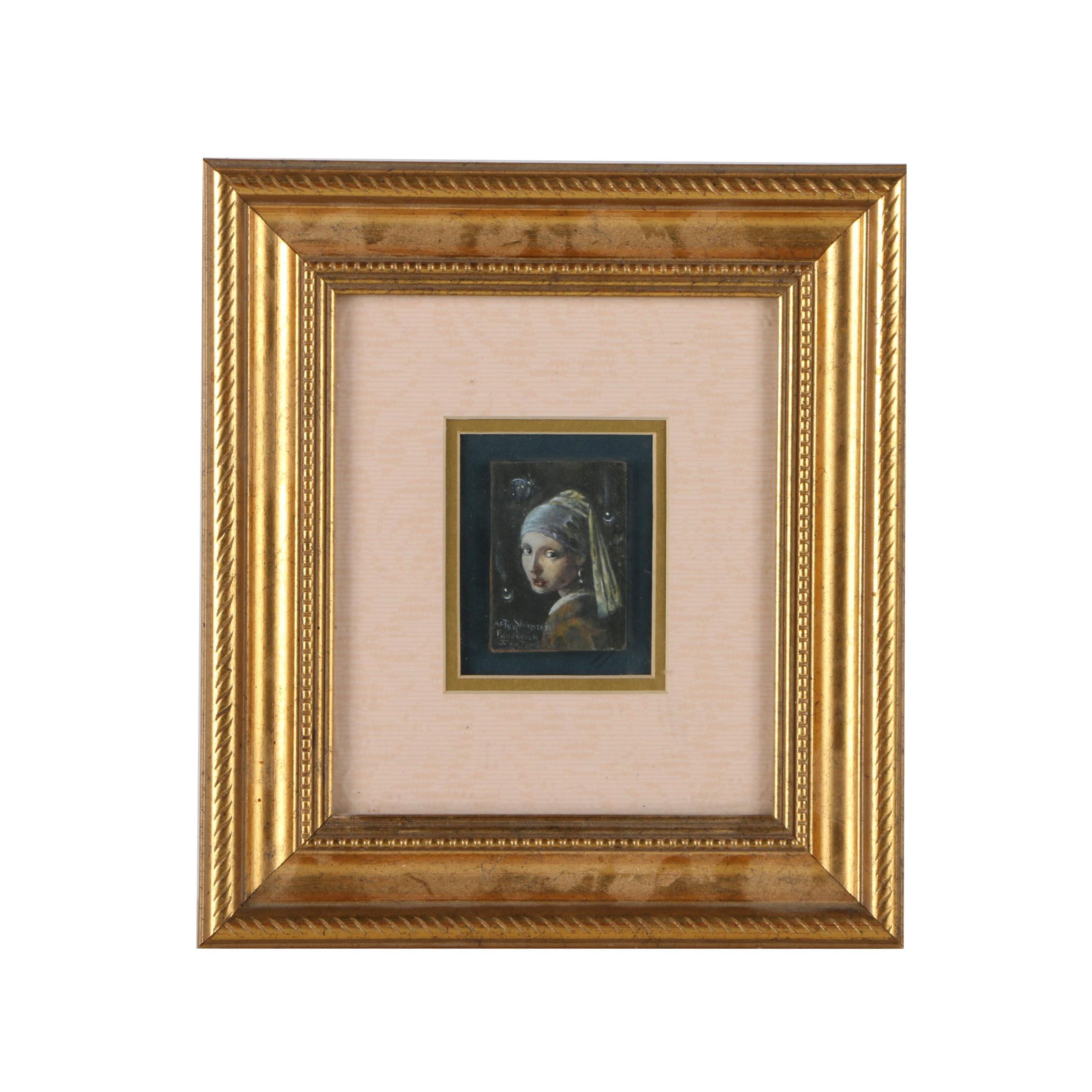 Oil Copy Painting of Johannes Vermeer "Girl With a Pearl Earring"