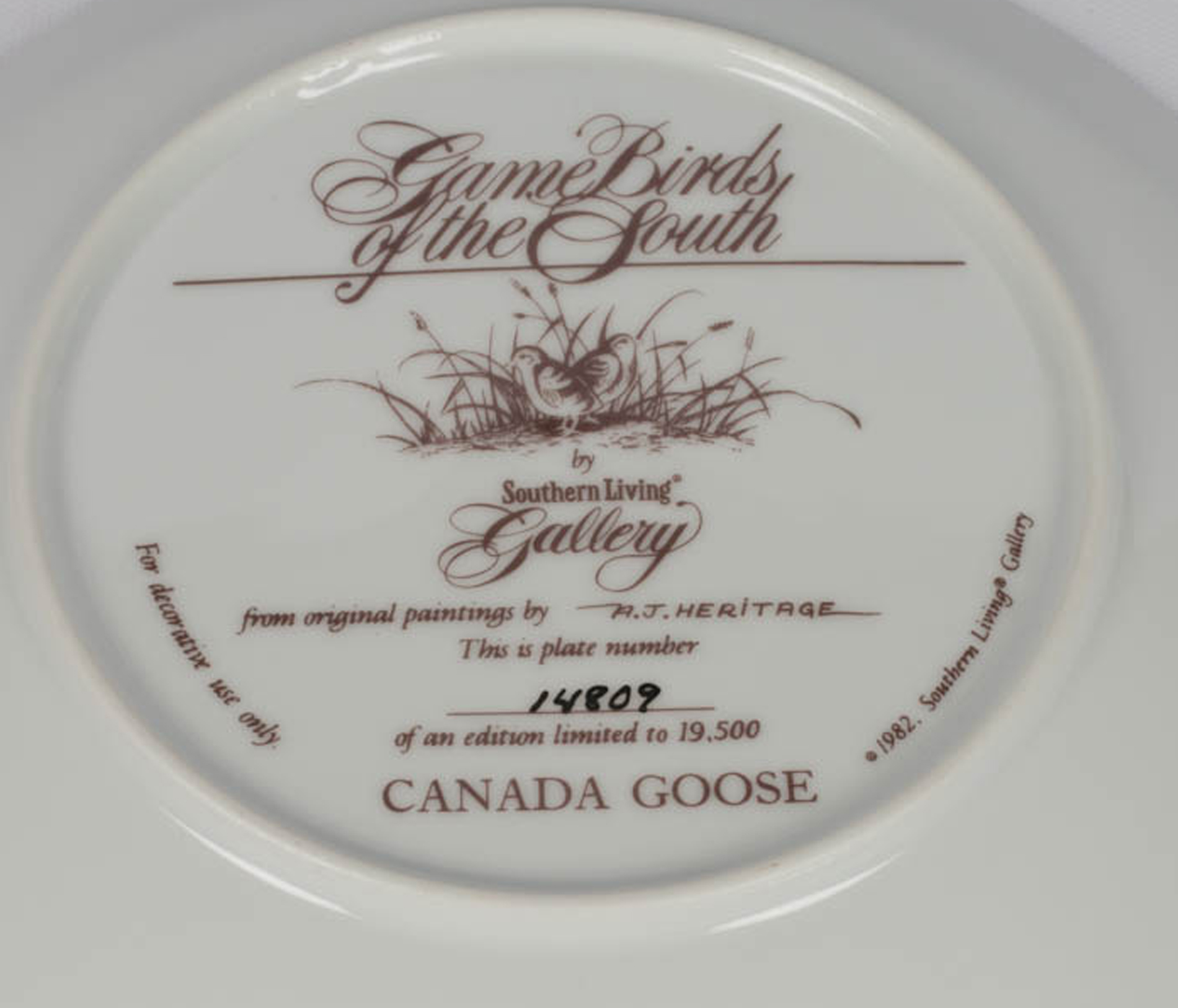 Southern Living "Game Birds of the South" Collector Plates
