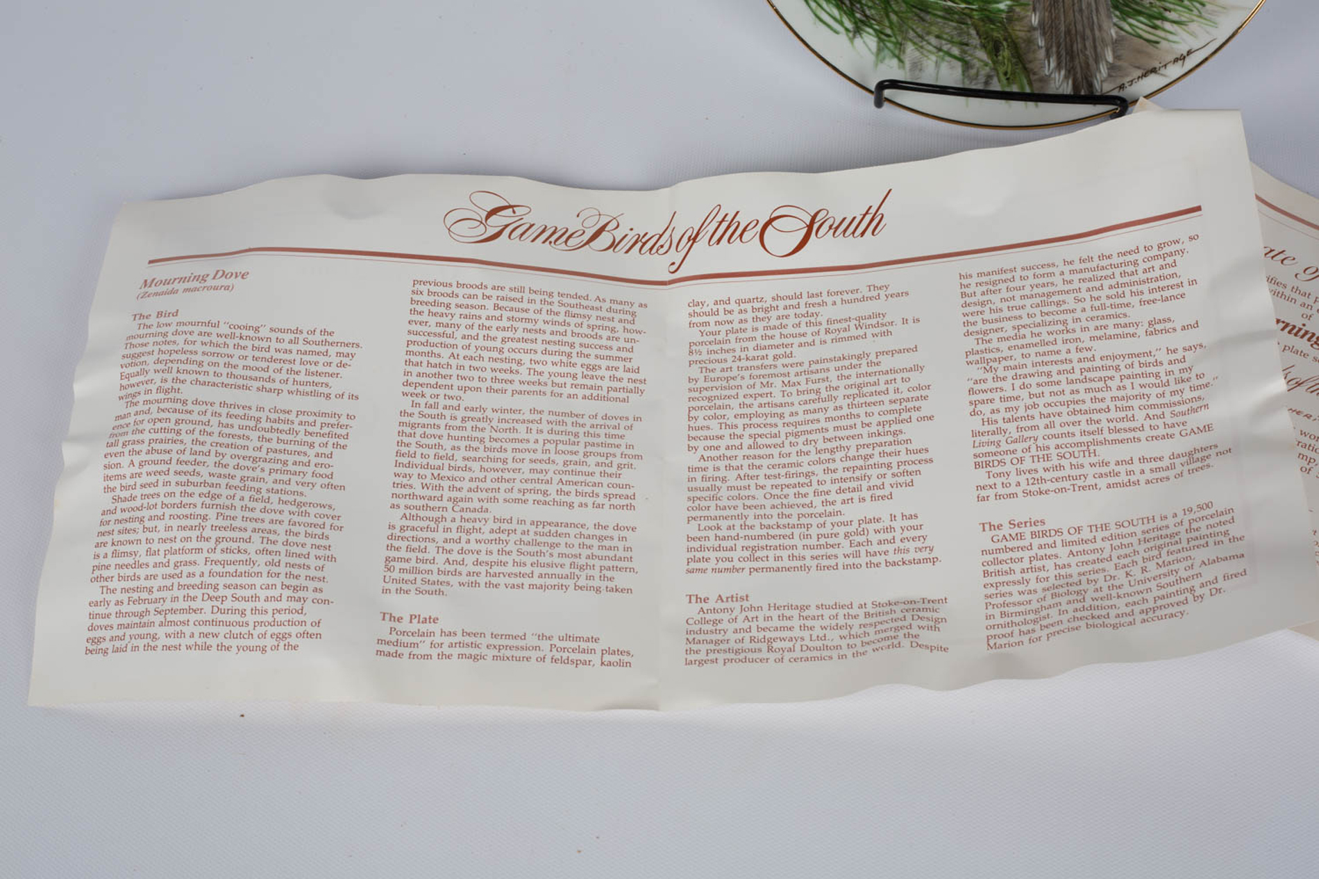 Southern Living "Game Birds of the South" Collector Plates