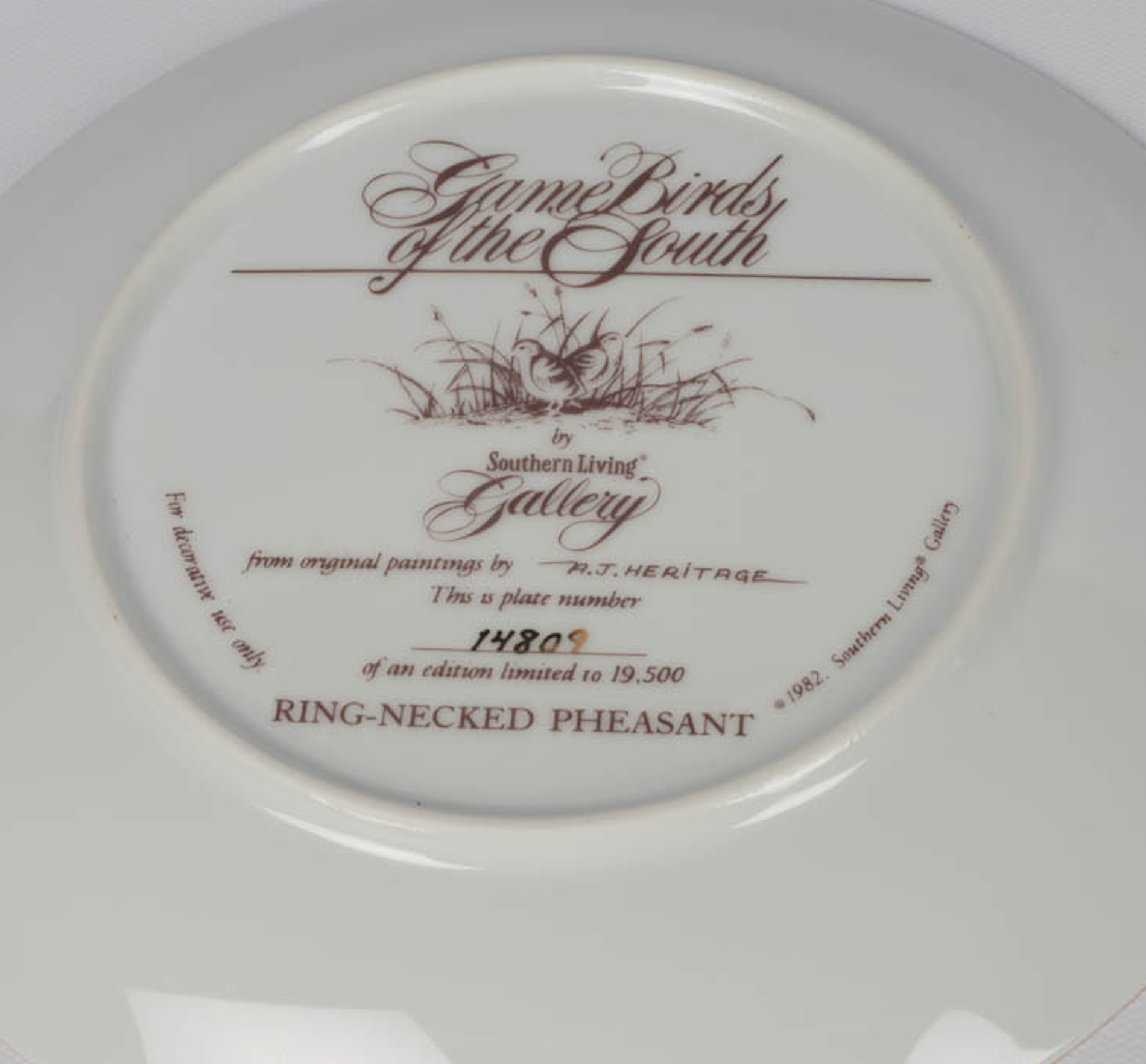 Southern Living "Game Birds of the South" Collector Plates