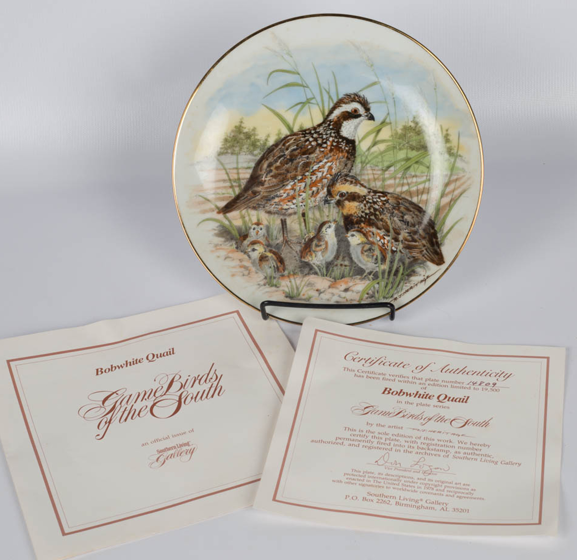 Southern Living "Game Birds of the South" Collector Plates