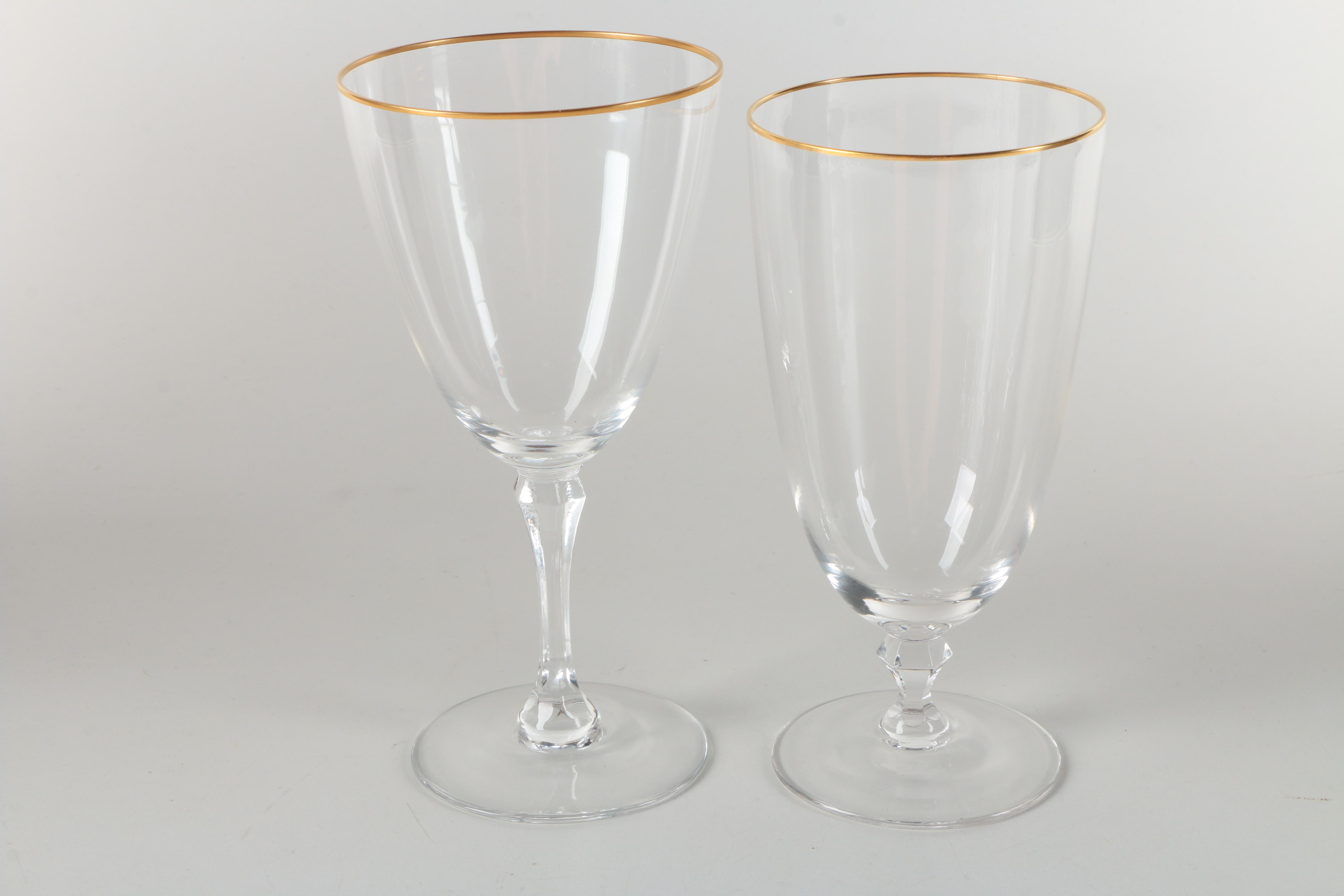 Lenox Gilted Iced Tea Glasses With Wine Glasses