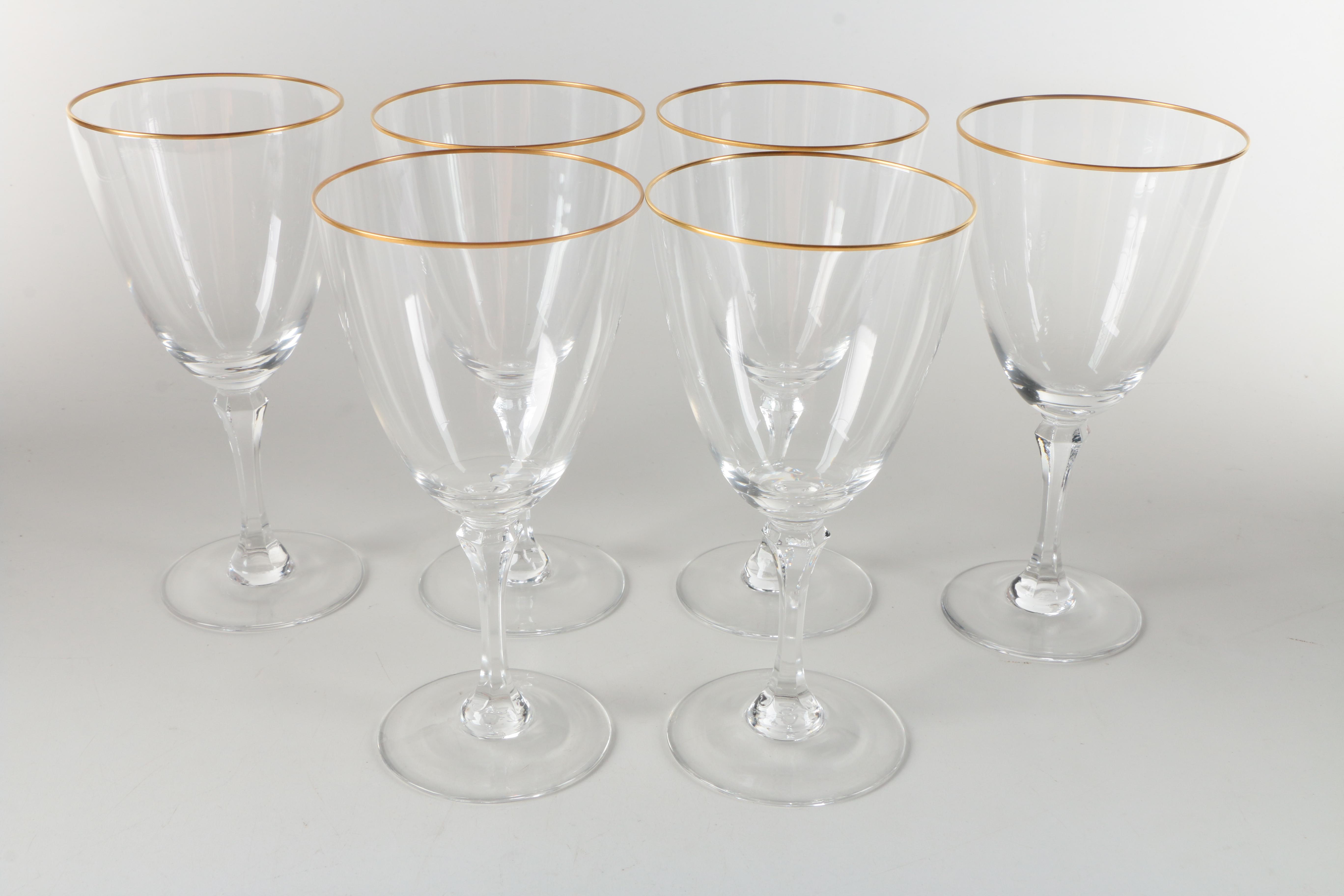 Lenox Gilted Iced Tea Glasses With Wine Glasses