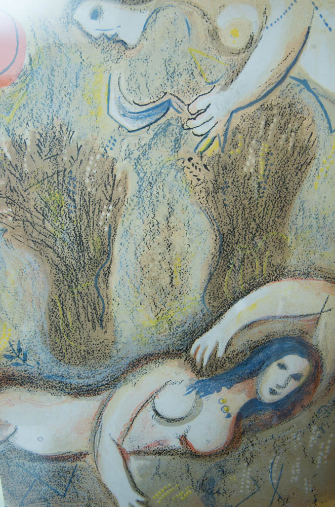 Boaz Wakes Up and Sees Ruth at His Feet Lithograph After Marc Chagall
