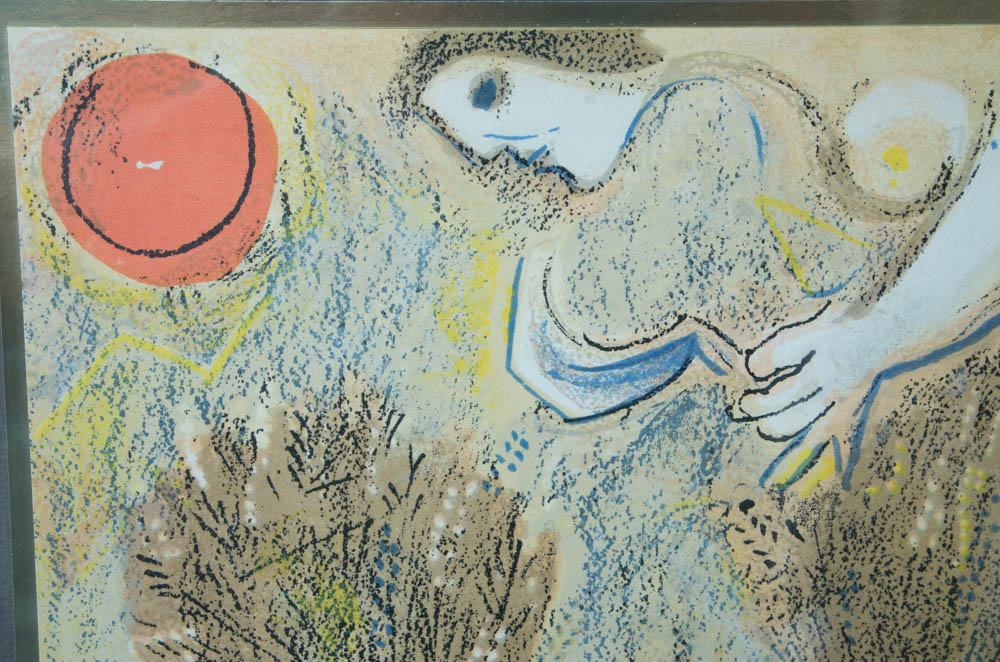 Boaz Wakes Up and Sees Ruth at His Feet Lithograph After Marc Chagall