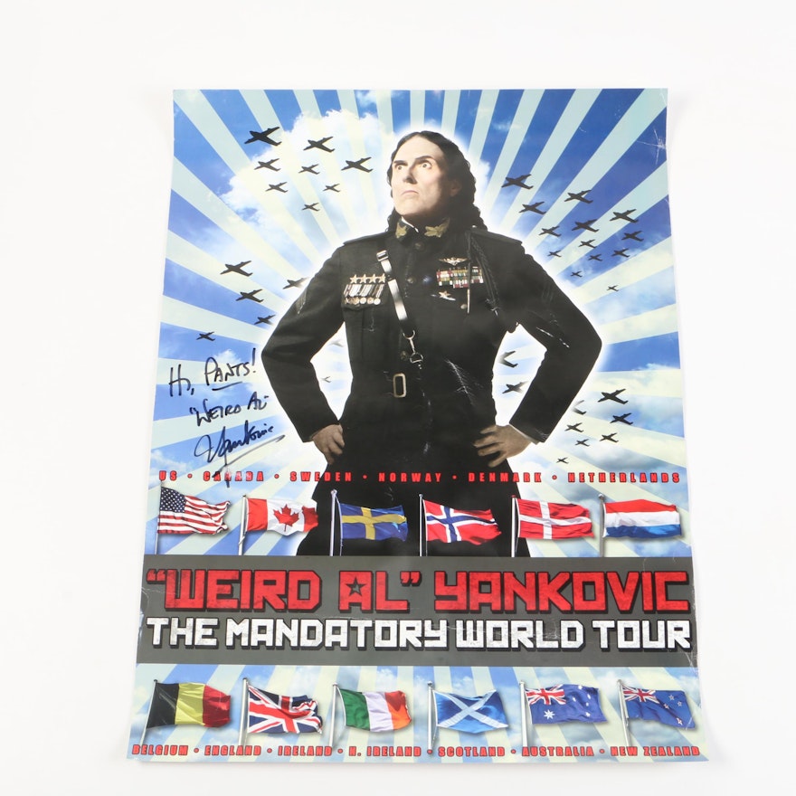 Autographed "Weird Al" Yankovic "The Mandatory World Tour" Poster