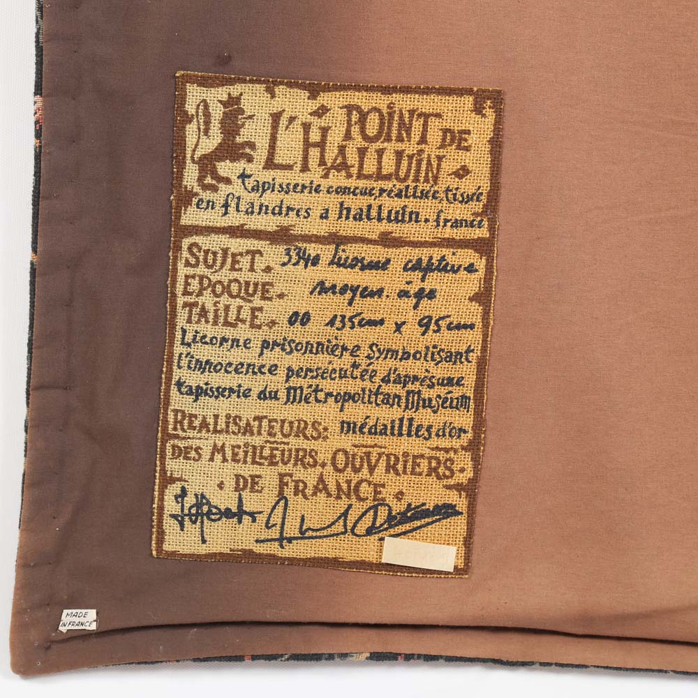 "Unicorn In Captivity" Handmade Reproduction Tapestry