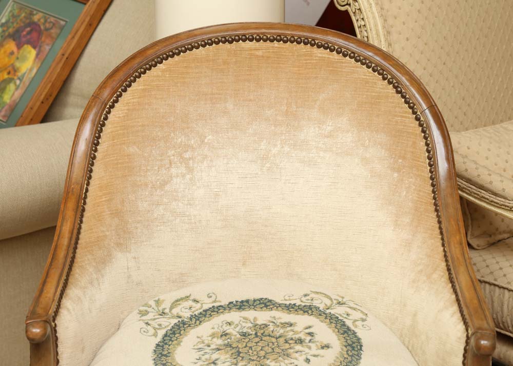 Upholstered Tub Chair with Needlepoint Seat