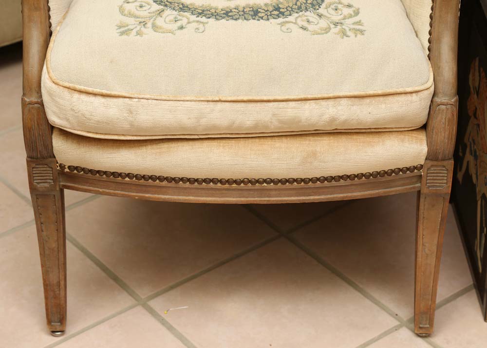 Upholstered Tub Chair with Needlepoint Seat