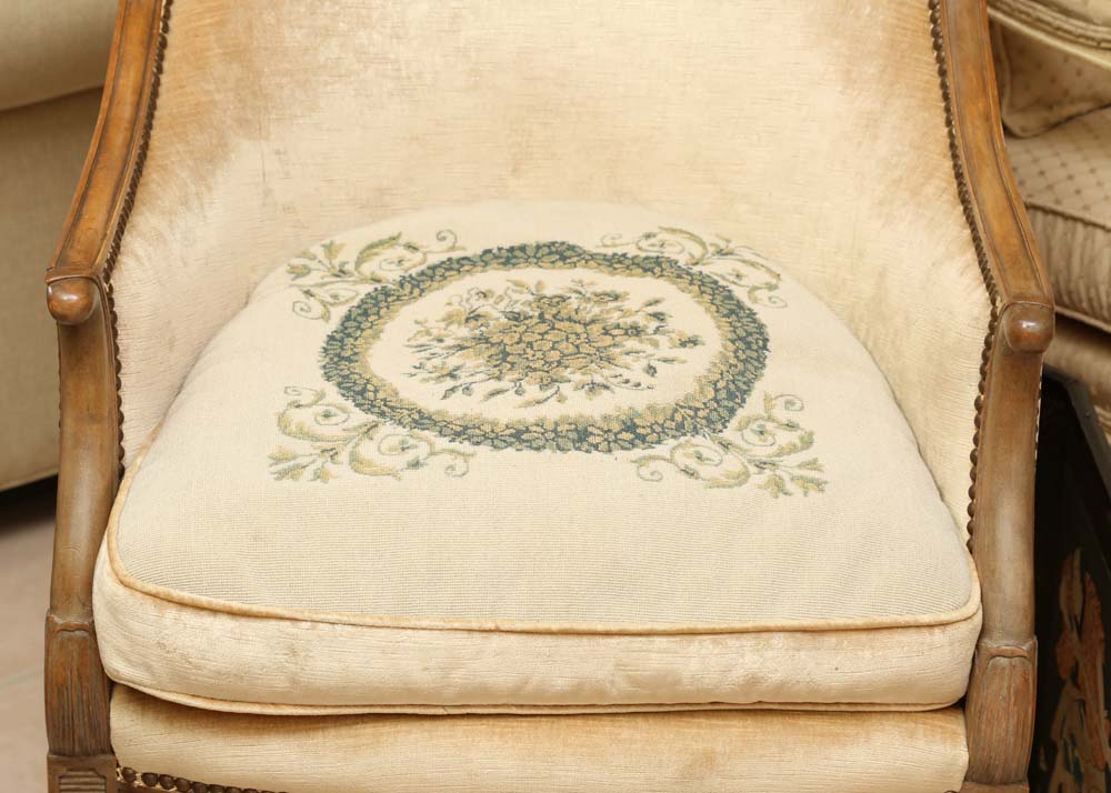 Upholstered Tub Chair with Needlepoint Seat