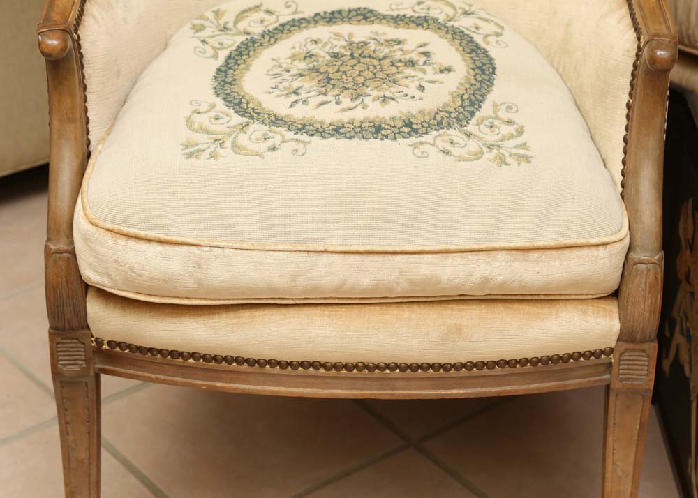 Upholstered Tub Chair with Needlepoint Seat