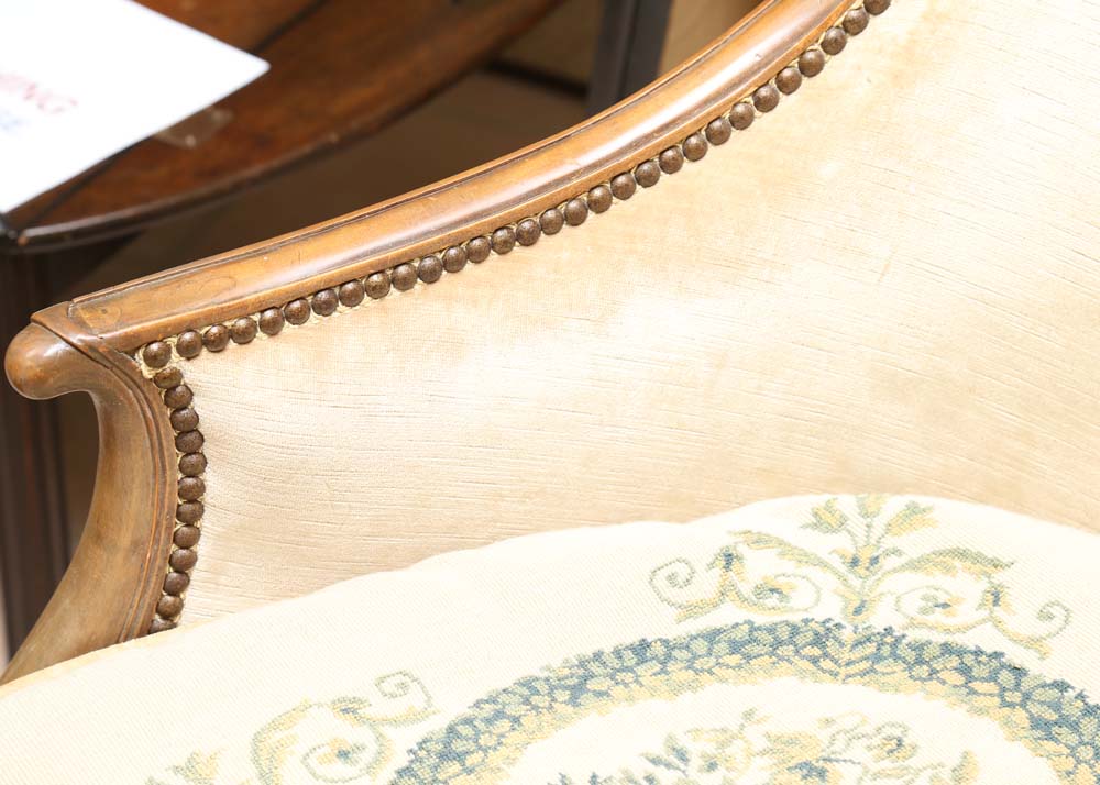 Upholstered Tub Chair with Needlepoint Seat