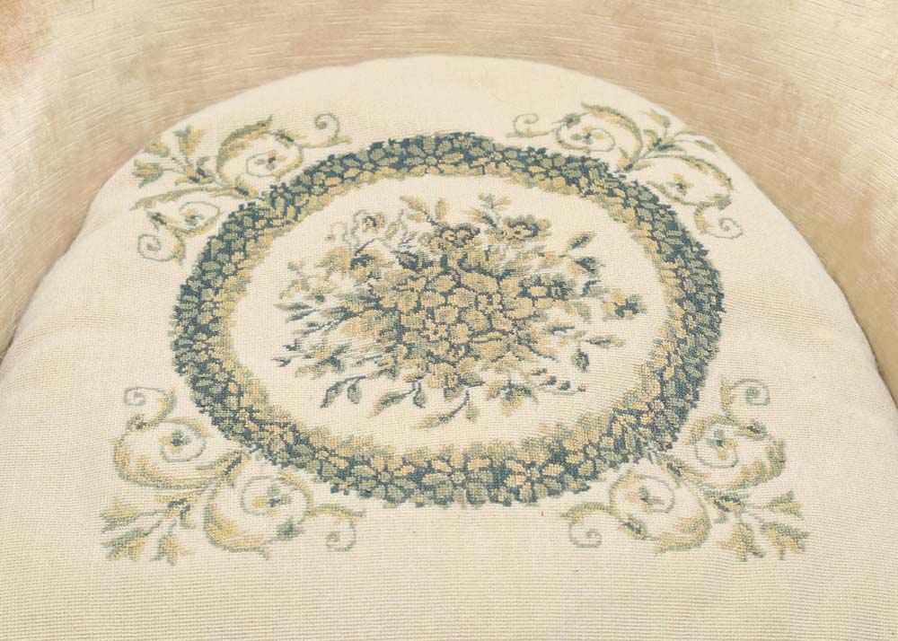 Upholstered Tub Chair with Needlepoint Seat