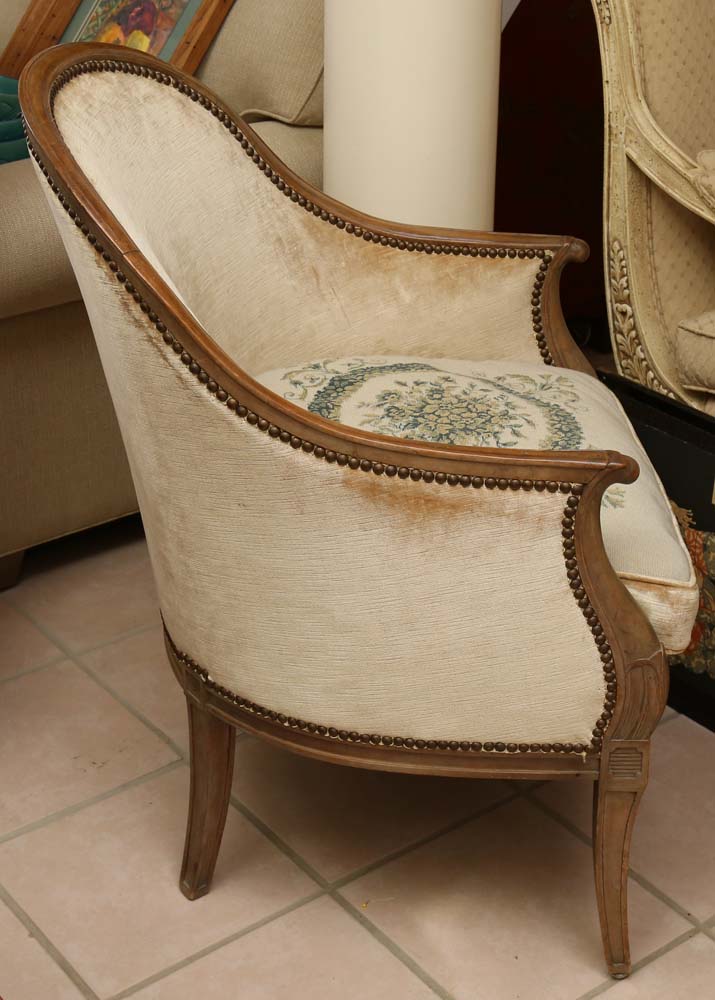 Upholstered Tub Chair with Needlepoint Seat