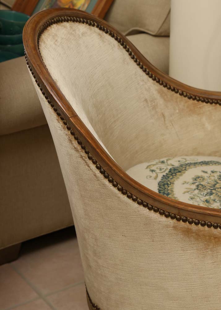 Upholstered Tub Chair with Needlepoint Seat