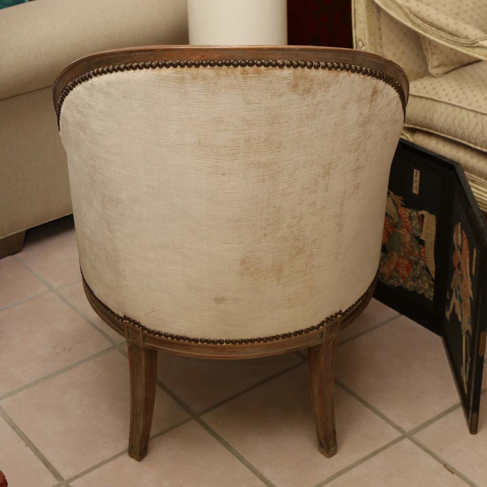 Upholstered Tub Chair with Needlepoint Seat