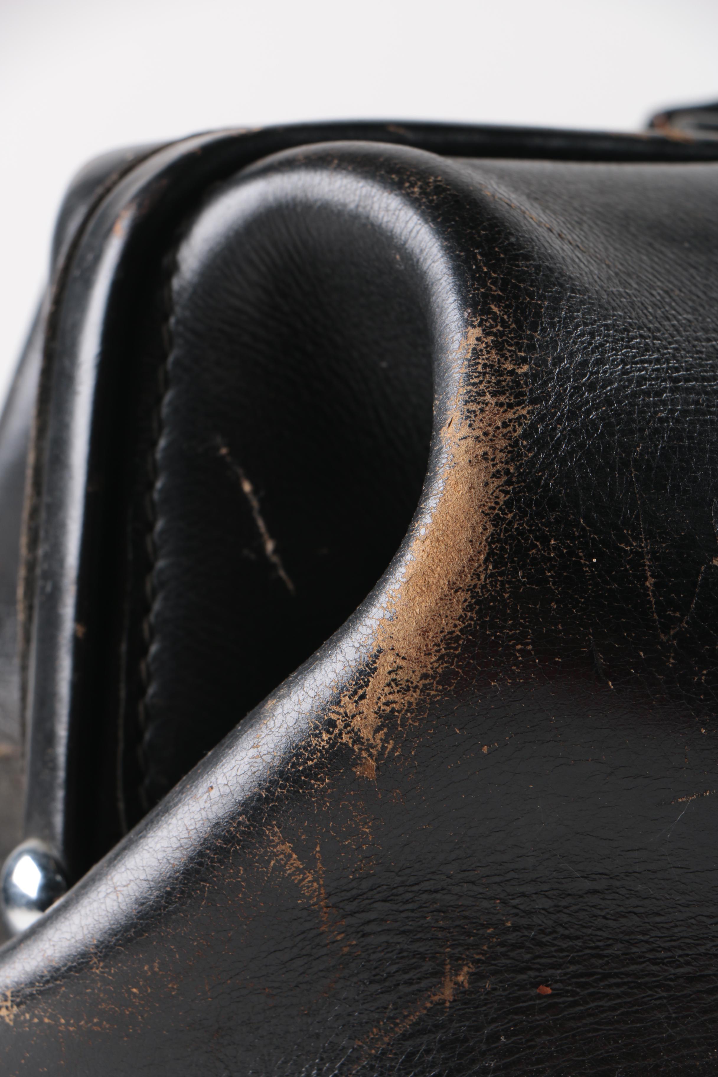 Vintage Leather Doctor's Bag With Blood Pressure Sleeves and Stethoscope