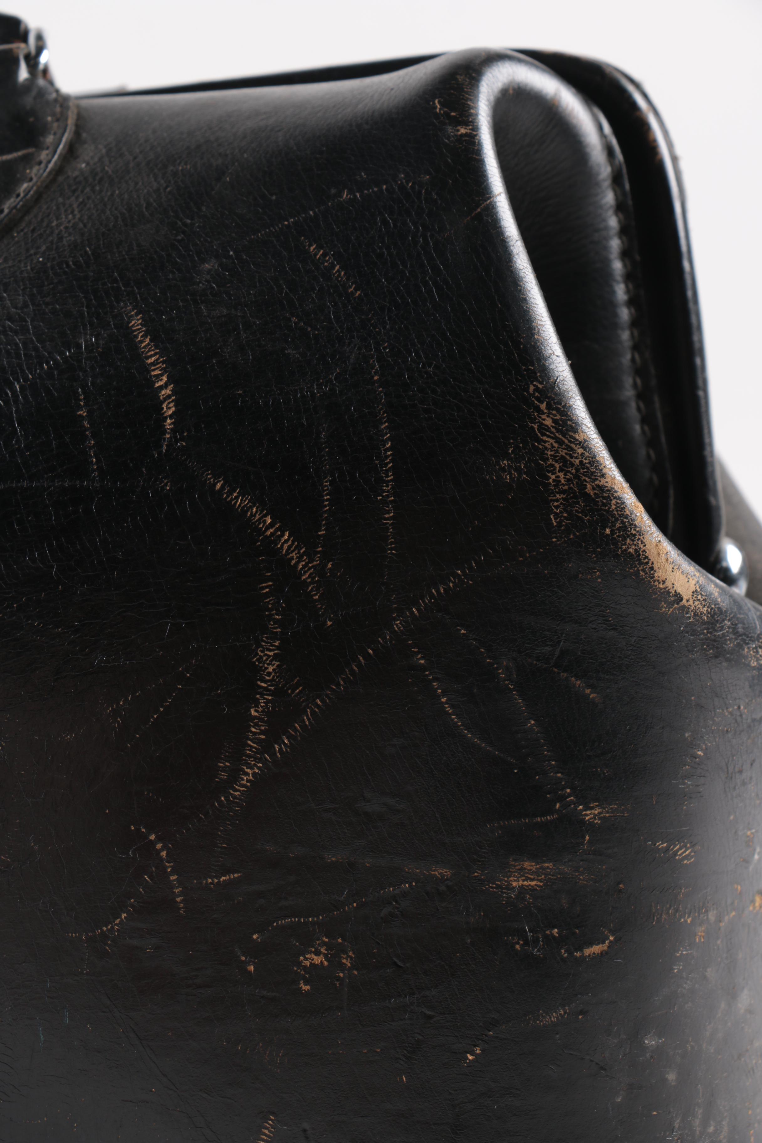 Vintage Leather Doctor's Bag With Blood Pressure Sleeves and Stethoscope