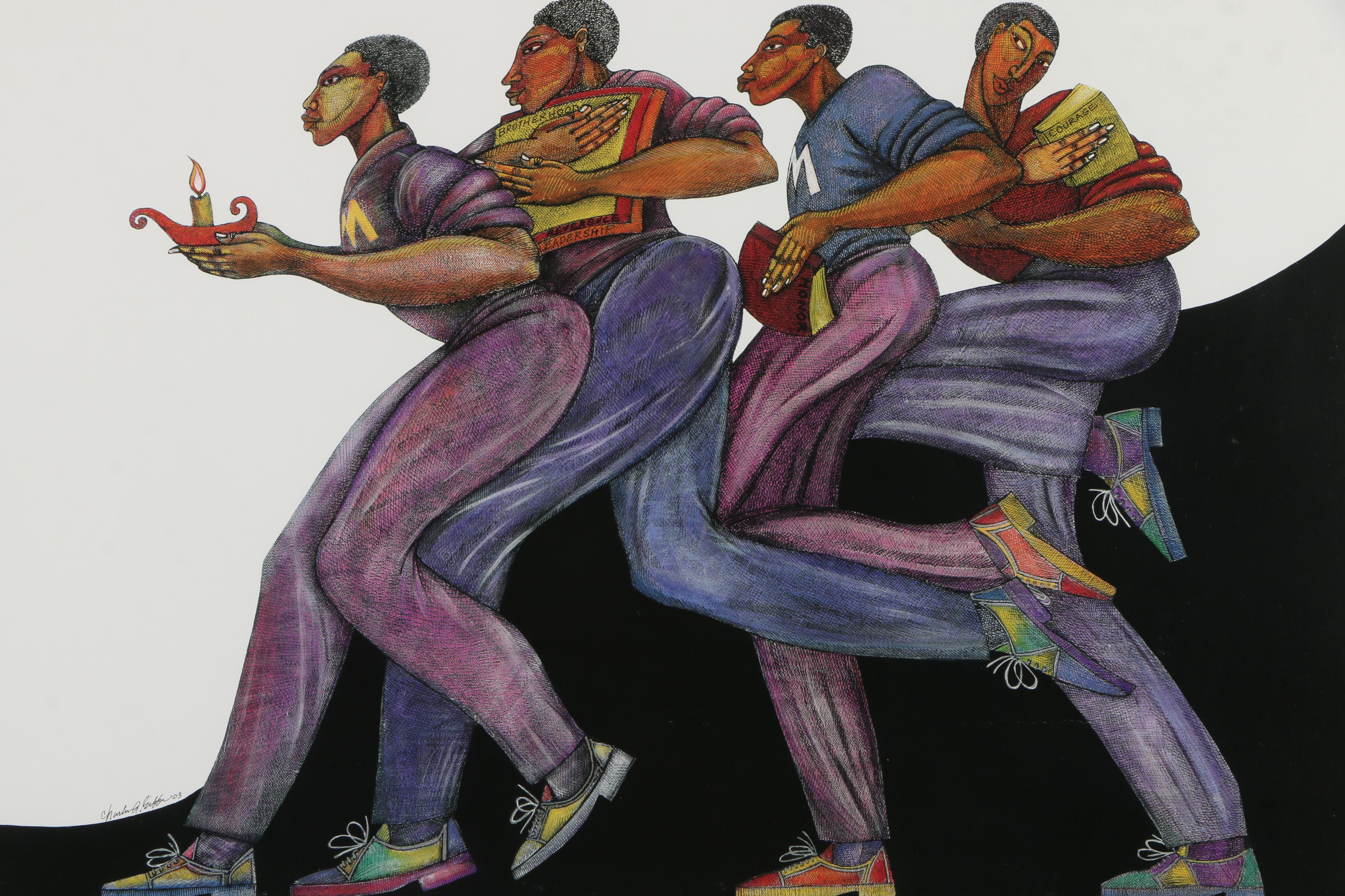 Morehouse College Gala Offset Lithograph Poster After Charles A. Bibbs's "From the Dark to the Light"