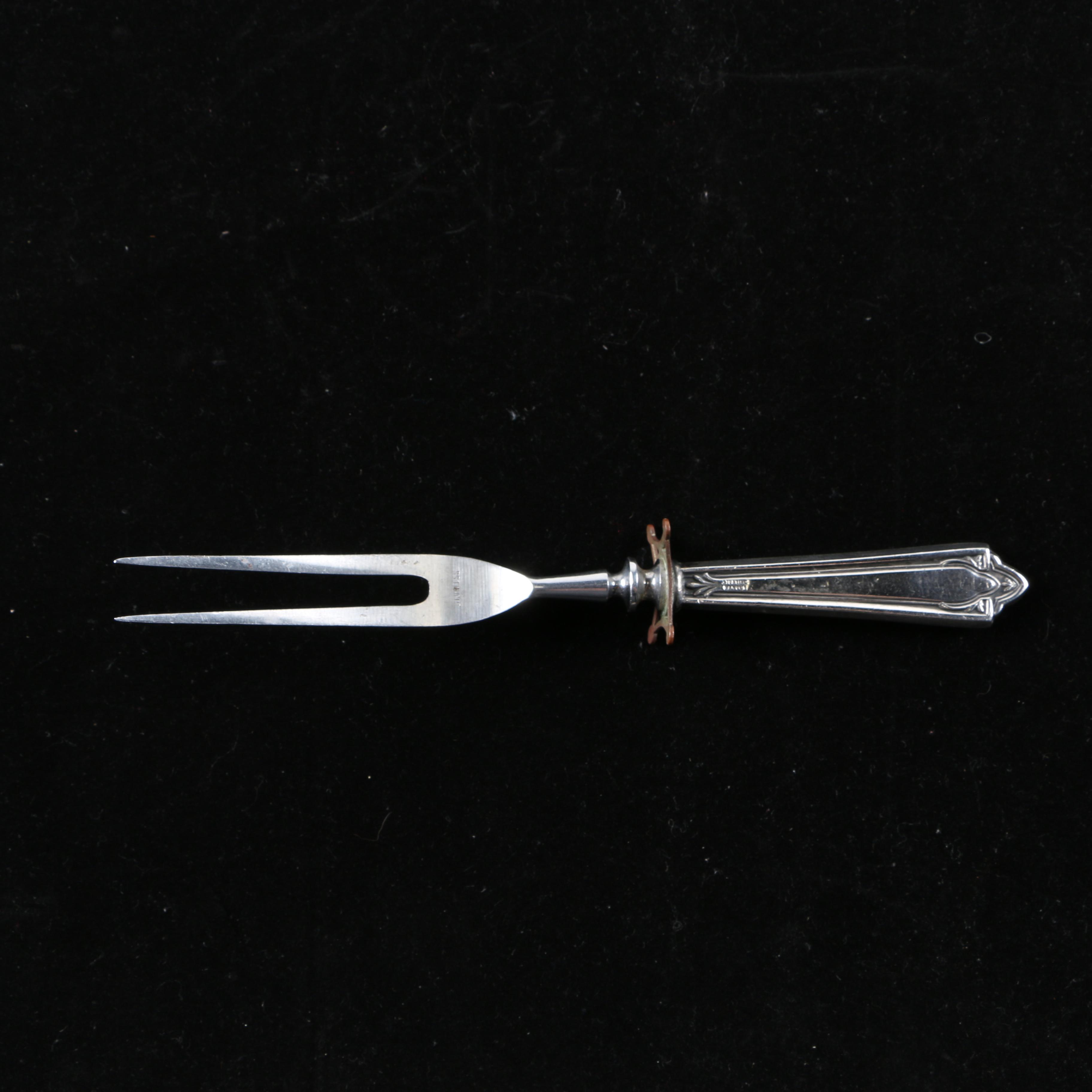 Frank M Whiting & Co Sterling Handled Carving Knife and a Sterling Handled Carving Fork