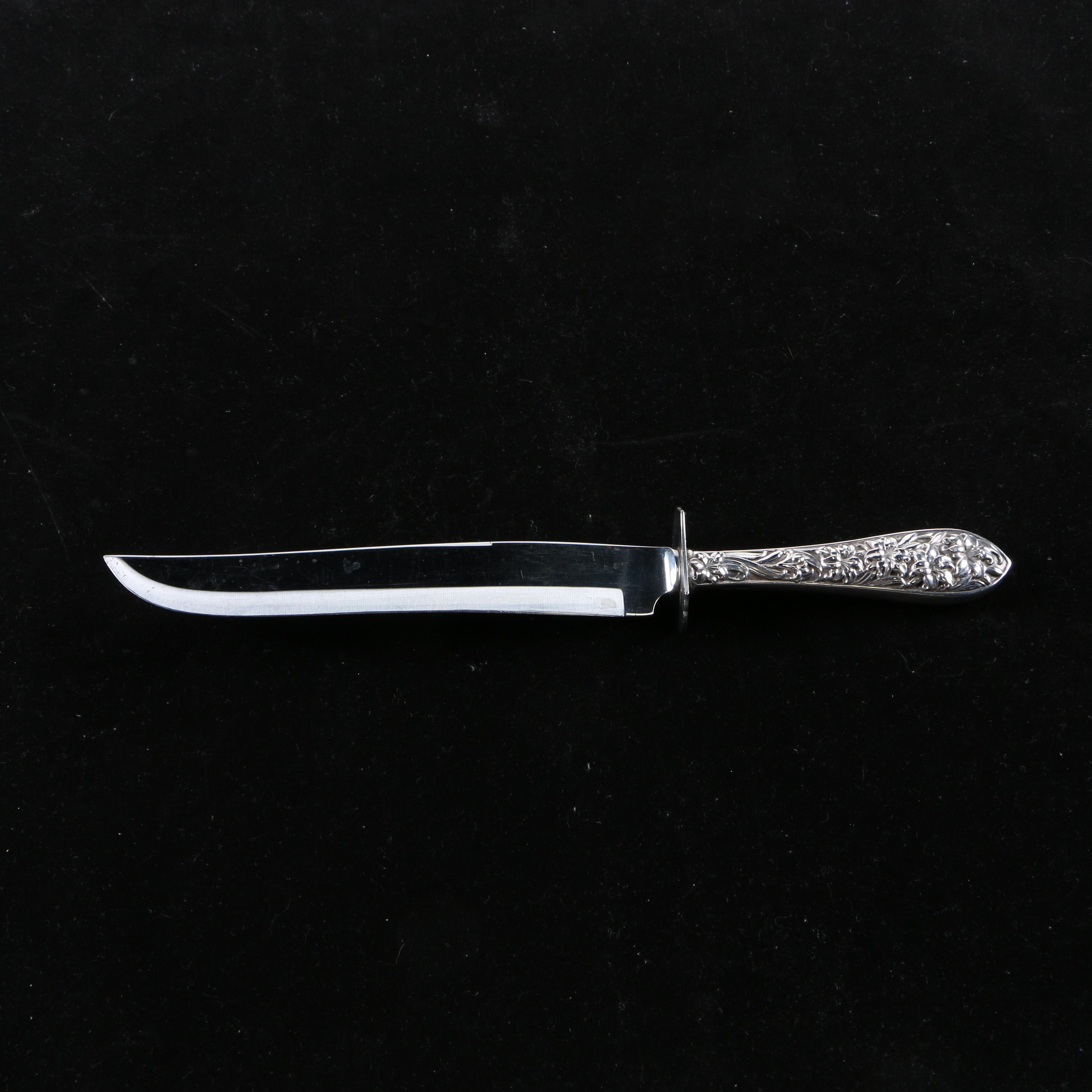 Frank M Whiting & Co Sterling Handled Carving Knife and a Sterling Handled Carving Fork