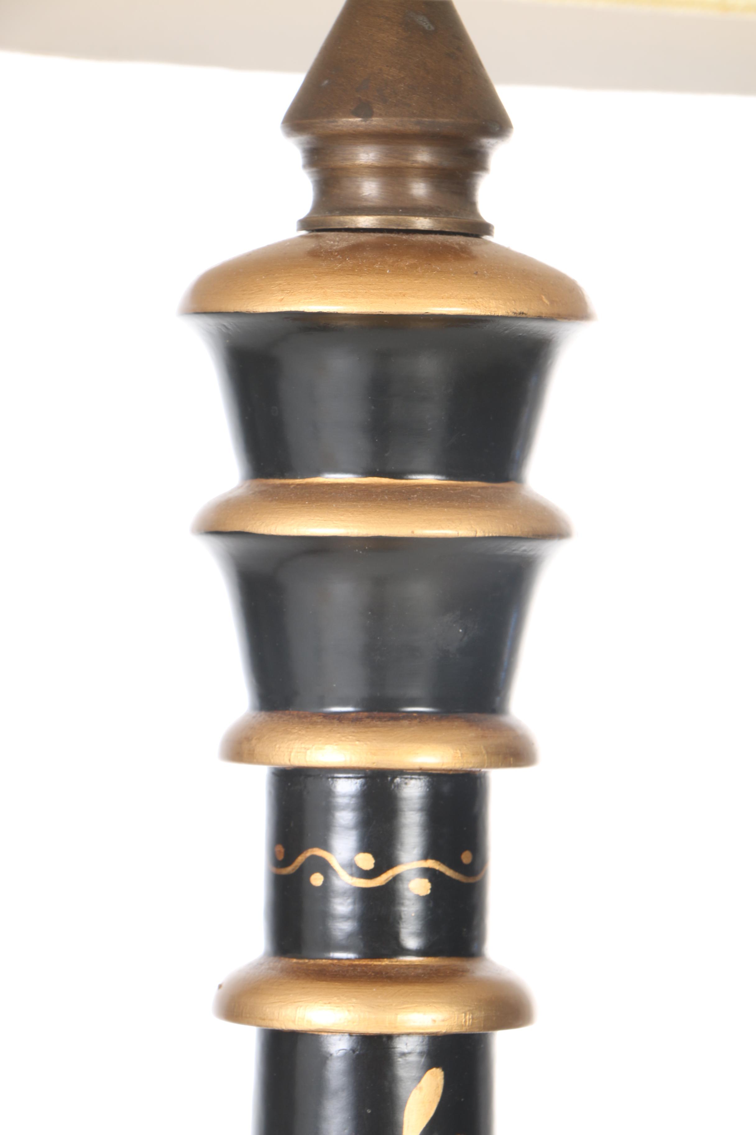 Gilded Wood Floor Lamps and Decorative Shades
