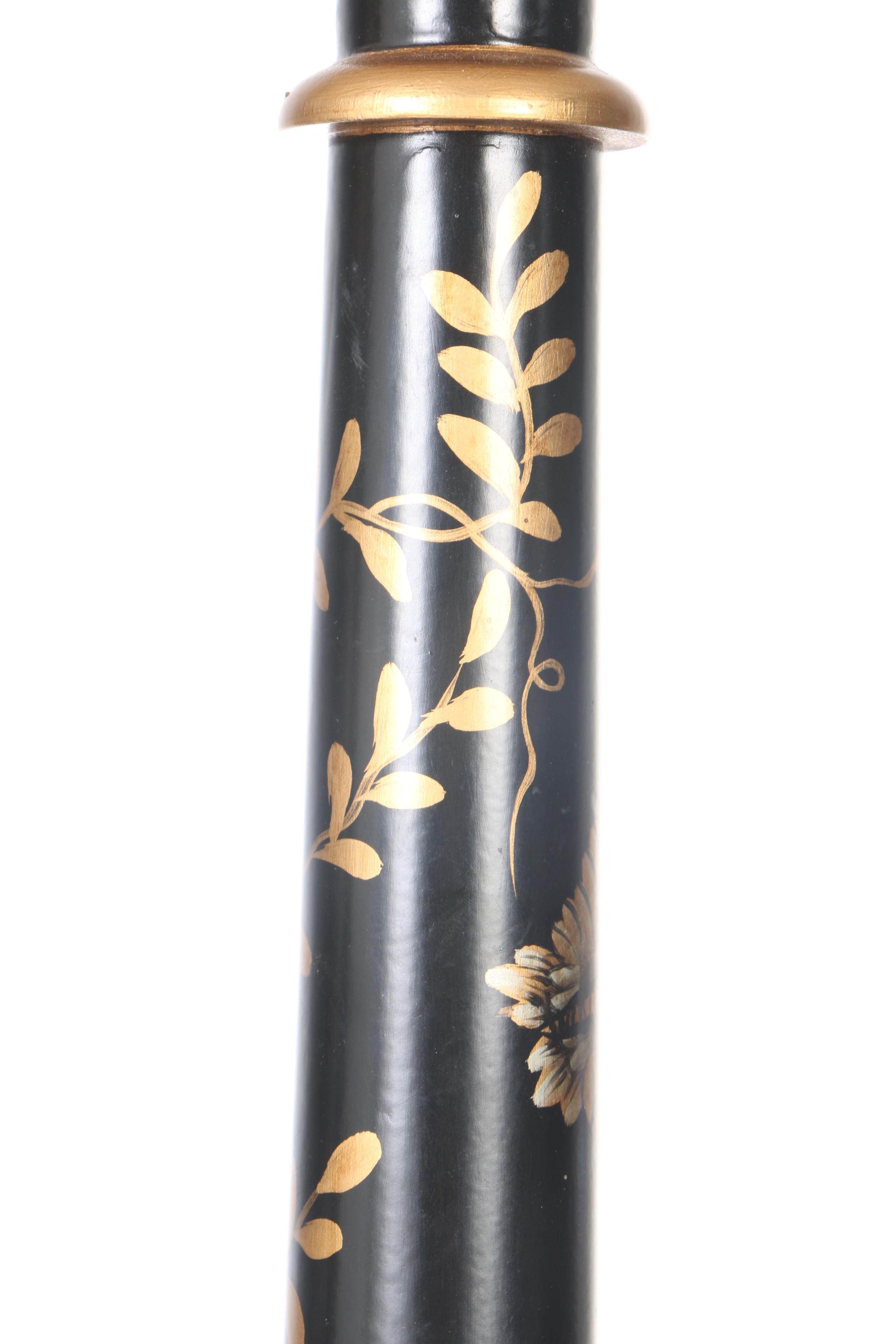 Gilded Wood Floor Lamps and Decorative Shades