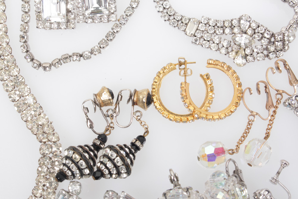 Vintage Rhinestone and Costume Jewelry Variety