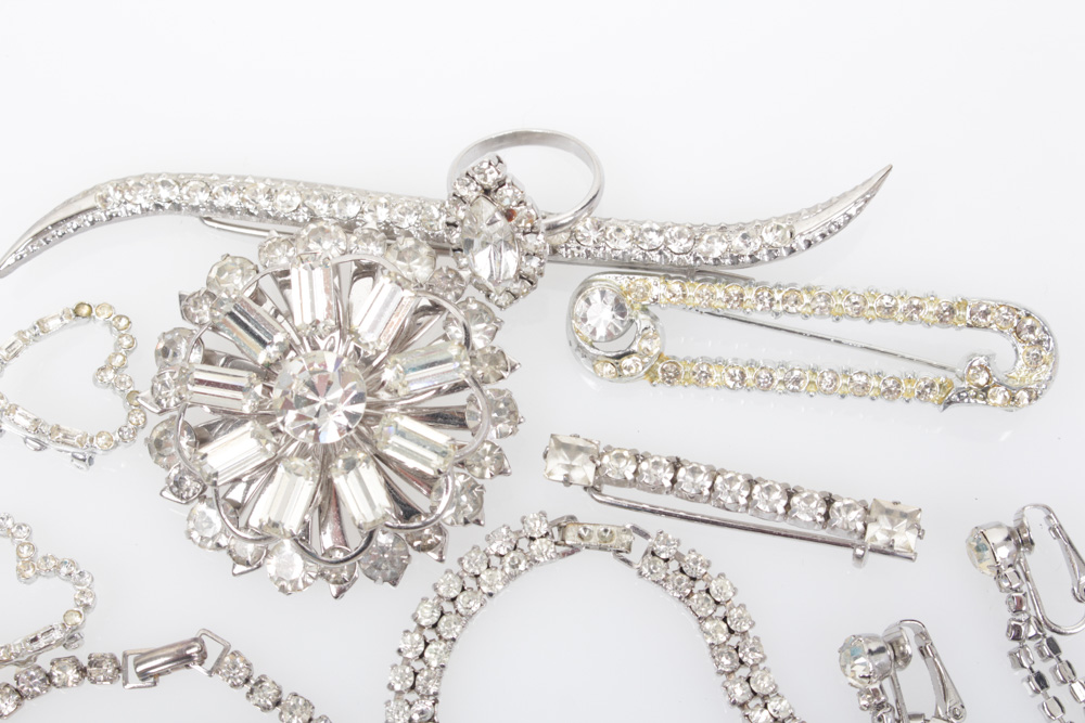 Vintage Rhinestone and Costume Jewelry Variety