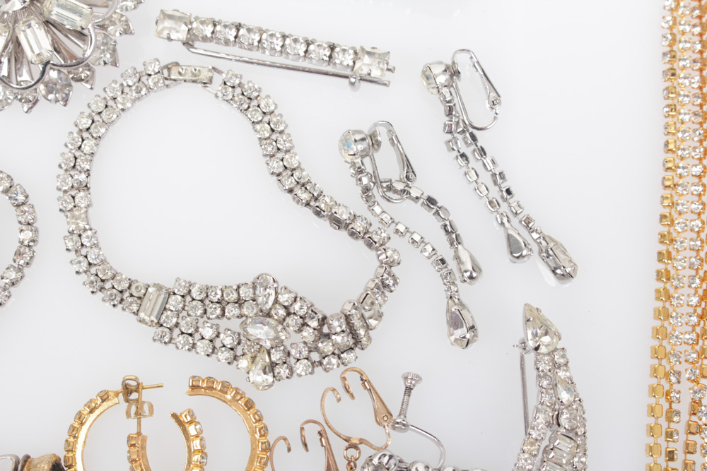 Vintage Rhinestone and Costume Jewelry Variety