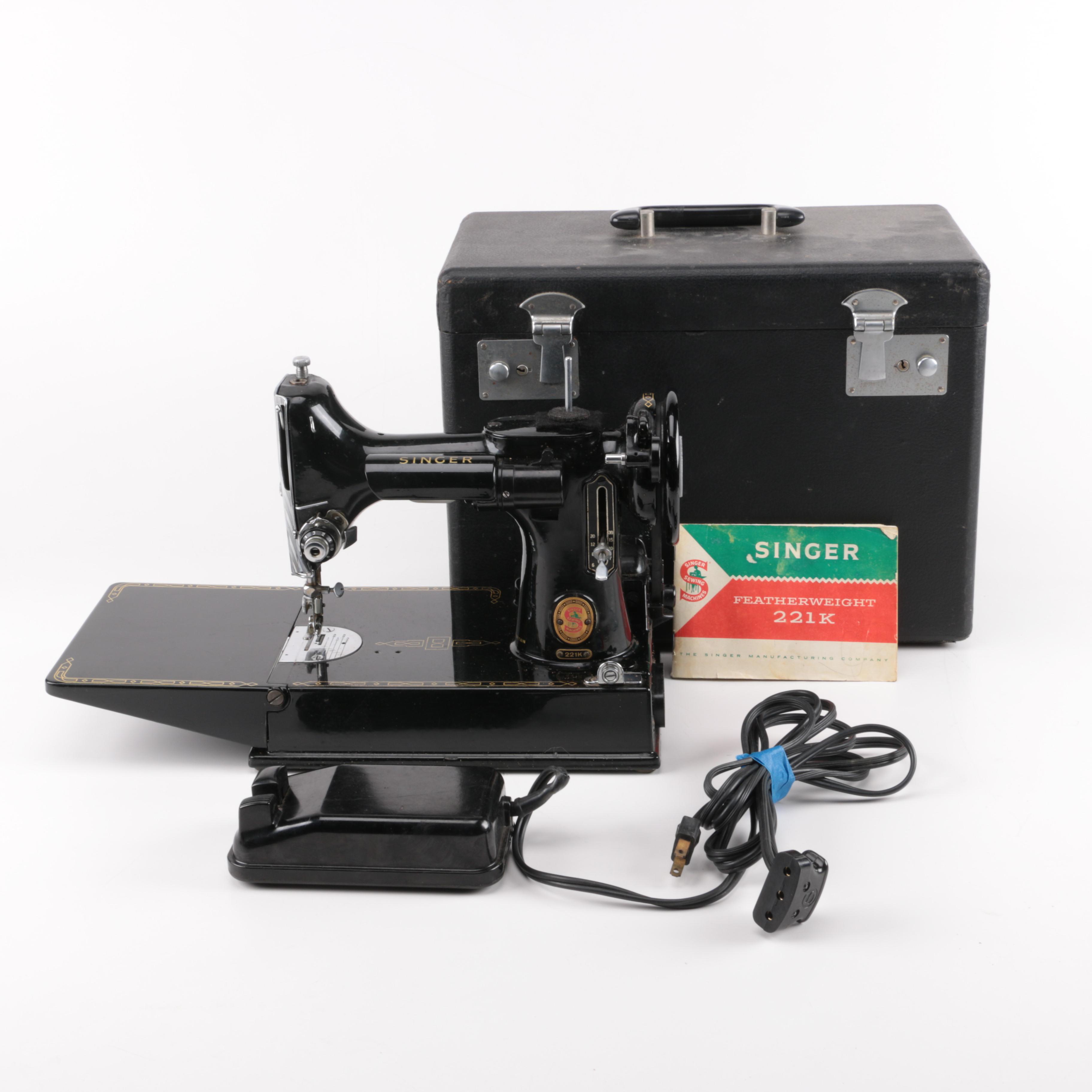 Circa 1950 Singer Featherweight 221K Sewing Machine
