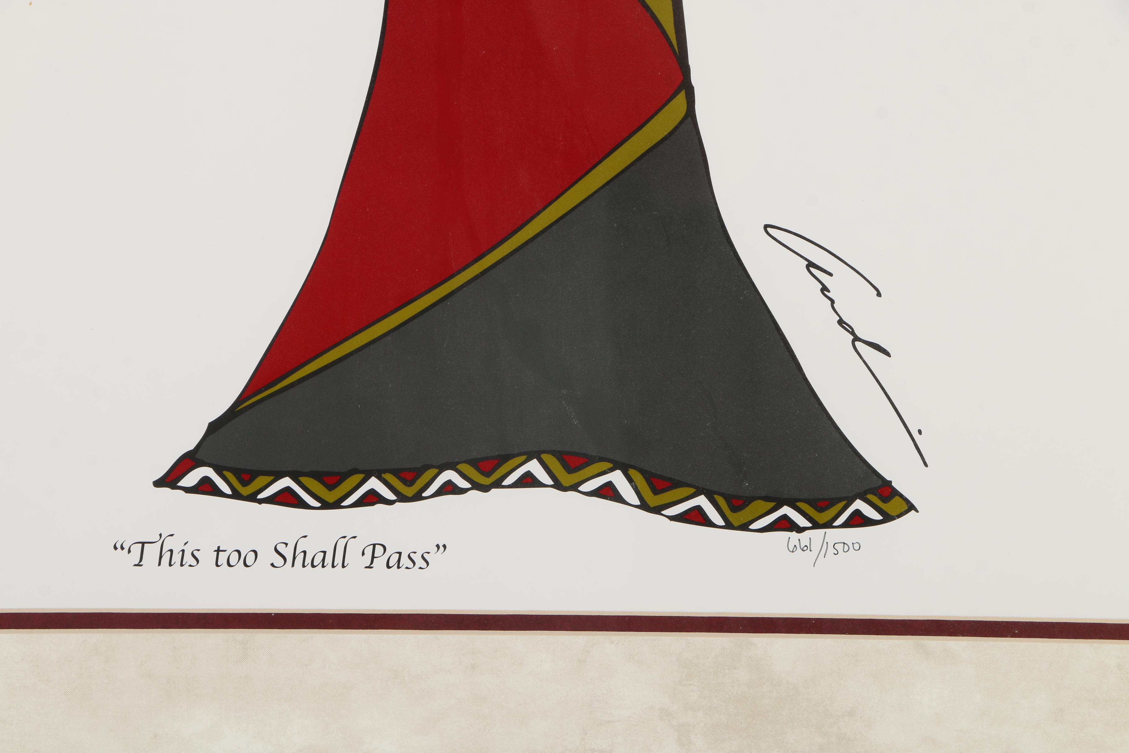 Andre Thompson Limited Edition Offset Lithograph "This Too Shall Pass"