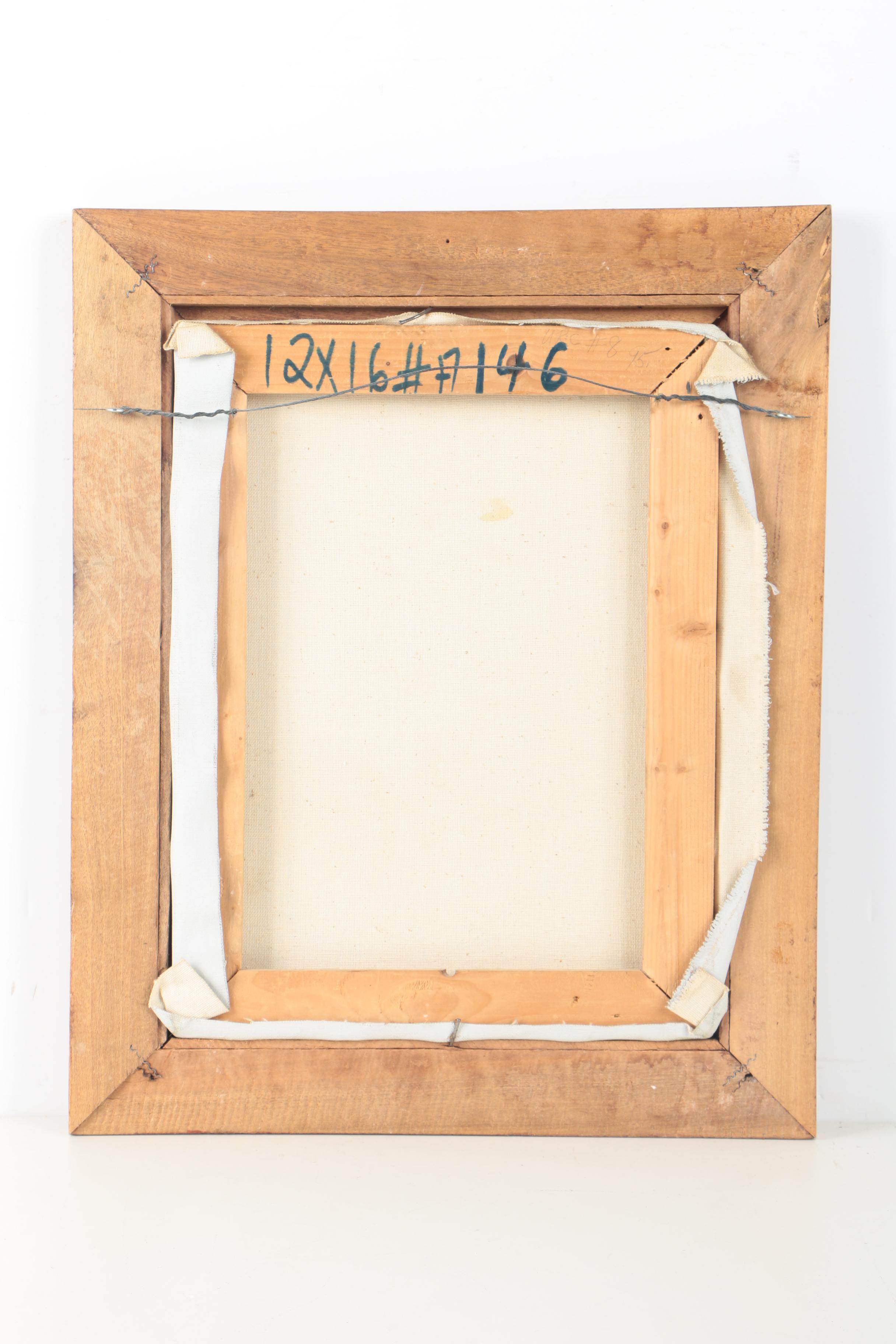 Signed Acrylic Painting on Canvas of a Caribbean Marketplace