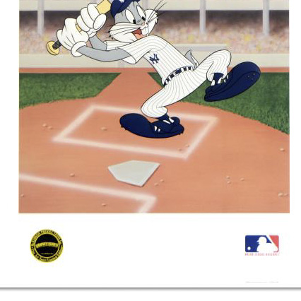 "Bugs Bunny at Bat for the Yankees" Embossed Lithograph