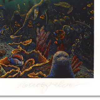 Robert Lyn Nelson Limited Edition Mixed Media "Viridian Overture"