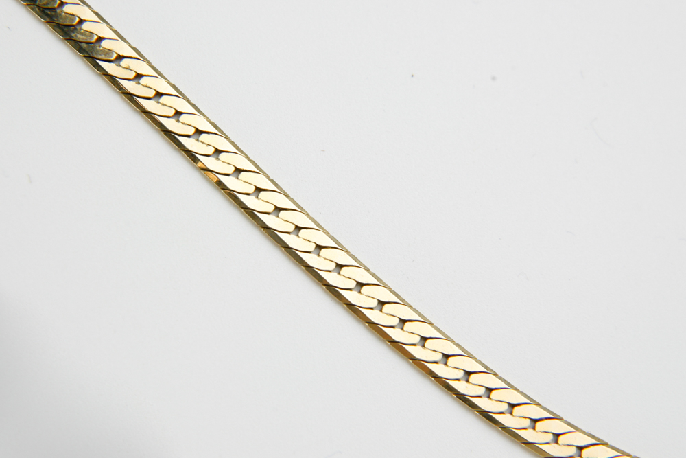 14K Yellow Gold Herringbone Chain