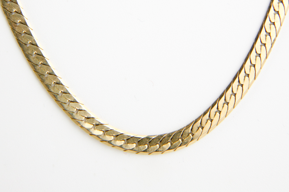 14K Yellow Gold Herringbone Chain